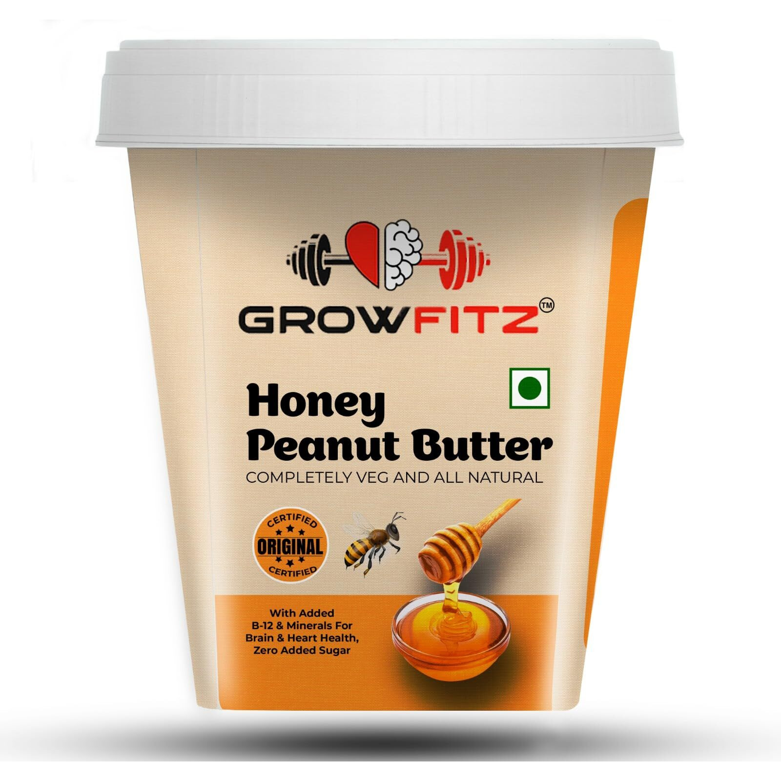 Growfitz Peanut Butter (Honey, 500g)