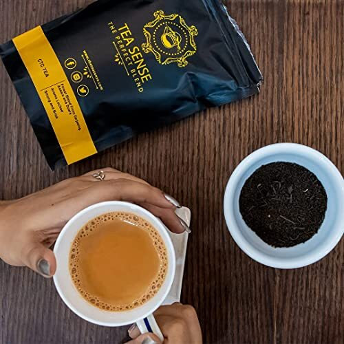 TEA SENSE Premium CTC Tea | 800g | Loose Leaf | Assam Chai with Darjeeling Whole Leaves | Rich Flavour and Strengh | 320 Cups+ | Milk Tea Powder