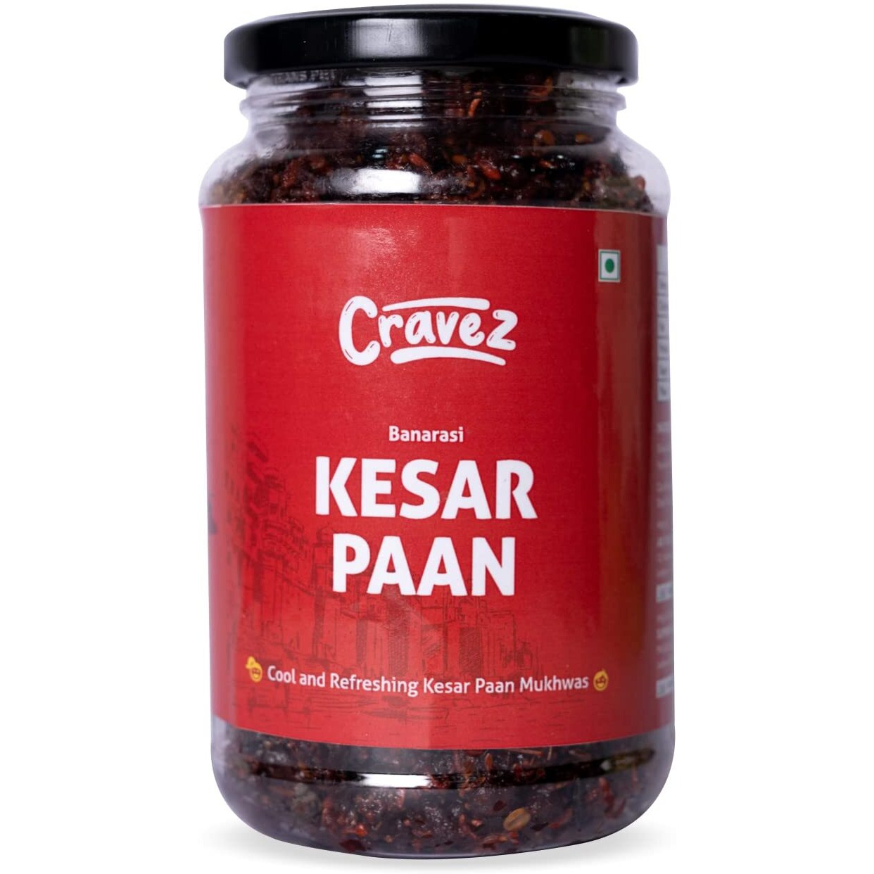 Cravez Banarsi Kesar Paan Mouth Freshner -350 GM | Refreshing & Digestive After Meal Snack Mukhvas | Hygienically Packed Mukhwaas