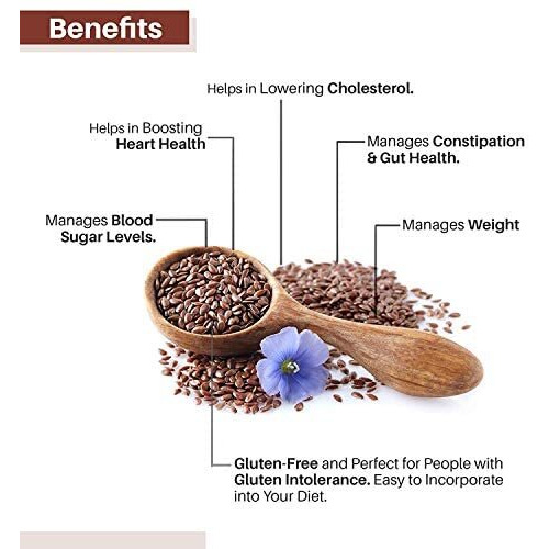 Nutri Organics Premium Raw Flax Seeds, Alsi Seeds for Eating, Weight Loss, Hair Growth, Diet Snack (Raw Unroasted Flax Seeds, 500 Gram)