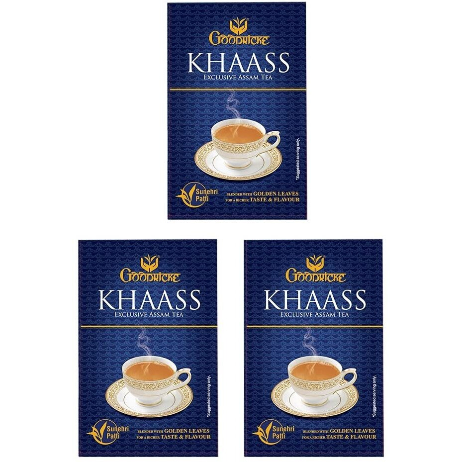 GOODRICKE Khaass Assam Tea - 250 gm, (Pack of 3) | 100% Organic & Natural Golden Leaves | Richer Taste & Flavour | Sunehri Patti Chai | Iresistible Aroma