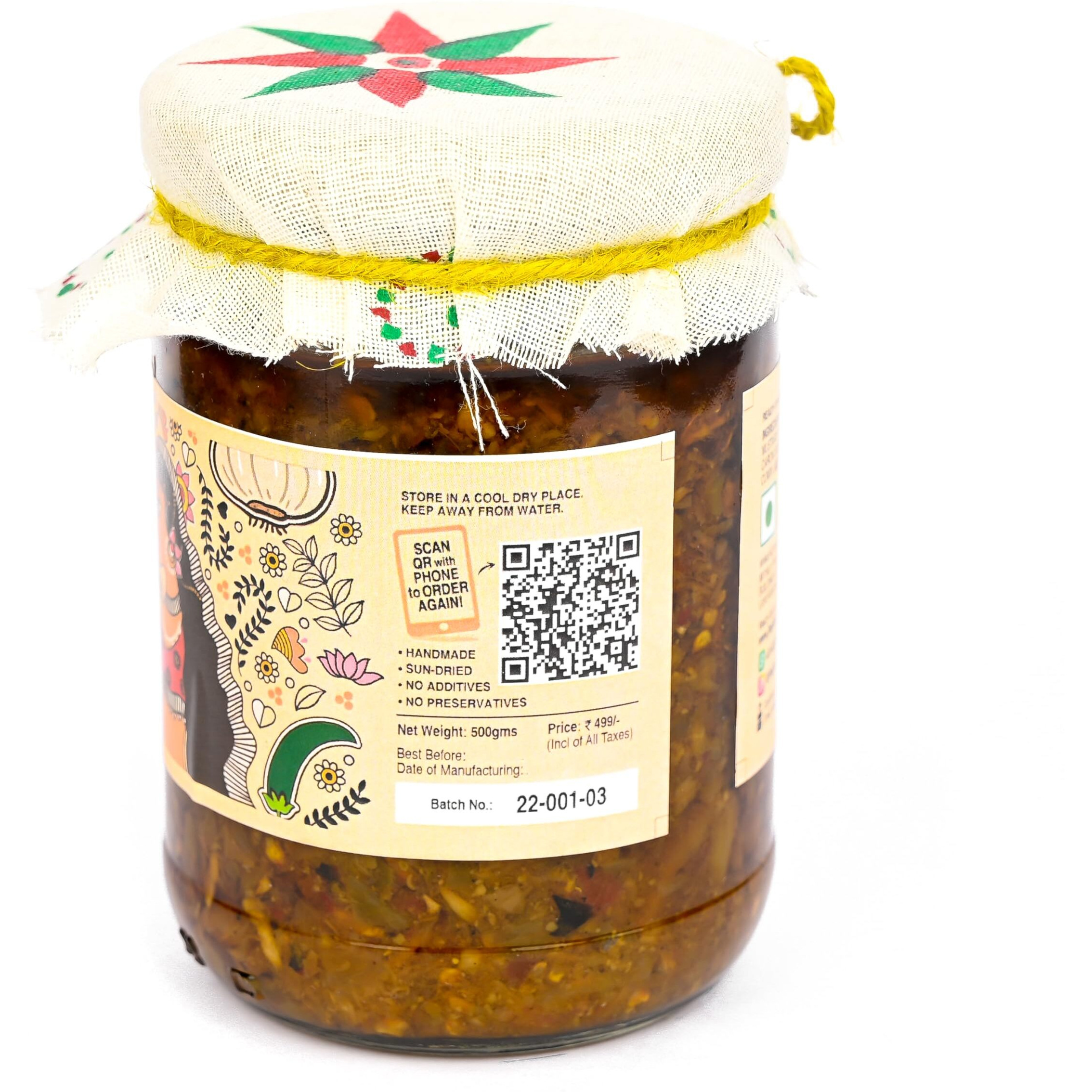 JhaJi - Taste of Mithila Garlic,Ginger,Chilli Mix Pickle|Lahsun Adrak Mirch Ka Achar|Medium Spicy,Salty,Chatpata Aftertaste|No Artificial Preservatives & Colors|Bihari-Style Homemade Pickle,250G/500G