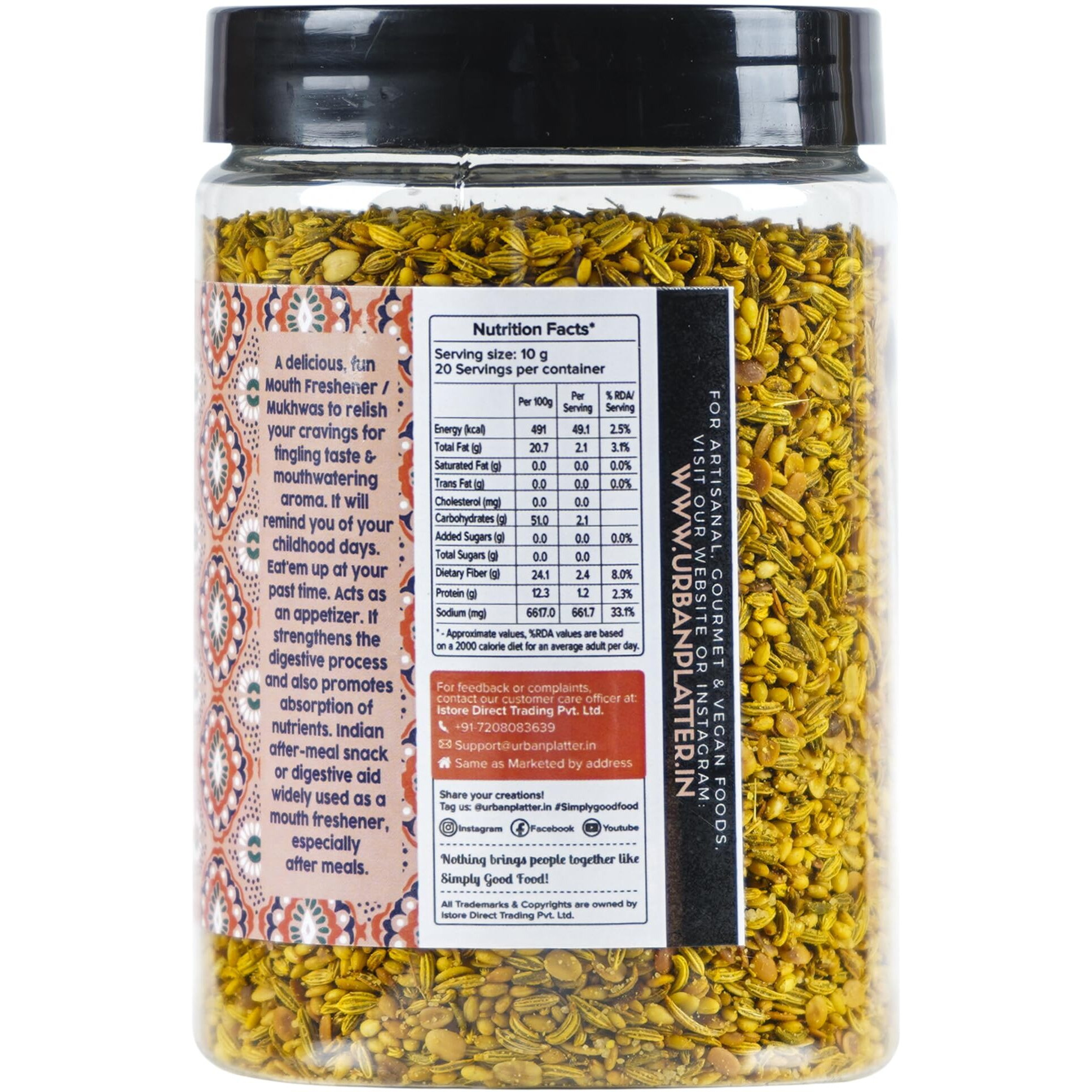 urban platter Traditional Gujarati Digestive Mukhwas, 200 Grams(Mouth Freshener Digestive After-Meal Snack Rich In Fibre)