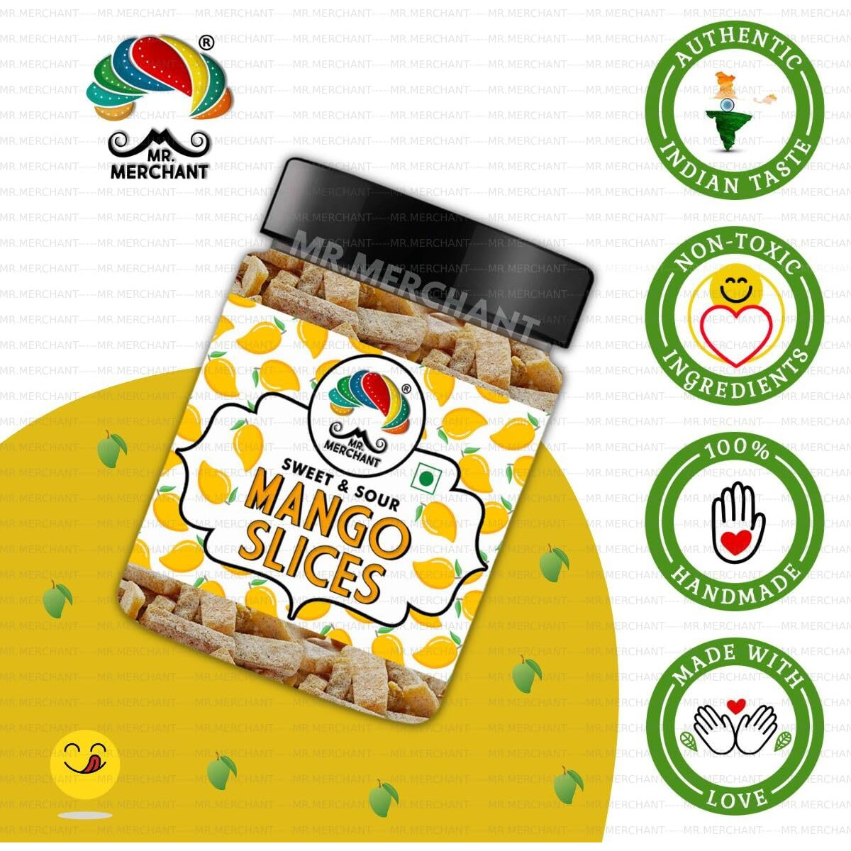 Mr. Merchant Mango Slice (Pachak Khatta Meetha Aam Papad Churan) Fresh, 300 Gram
