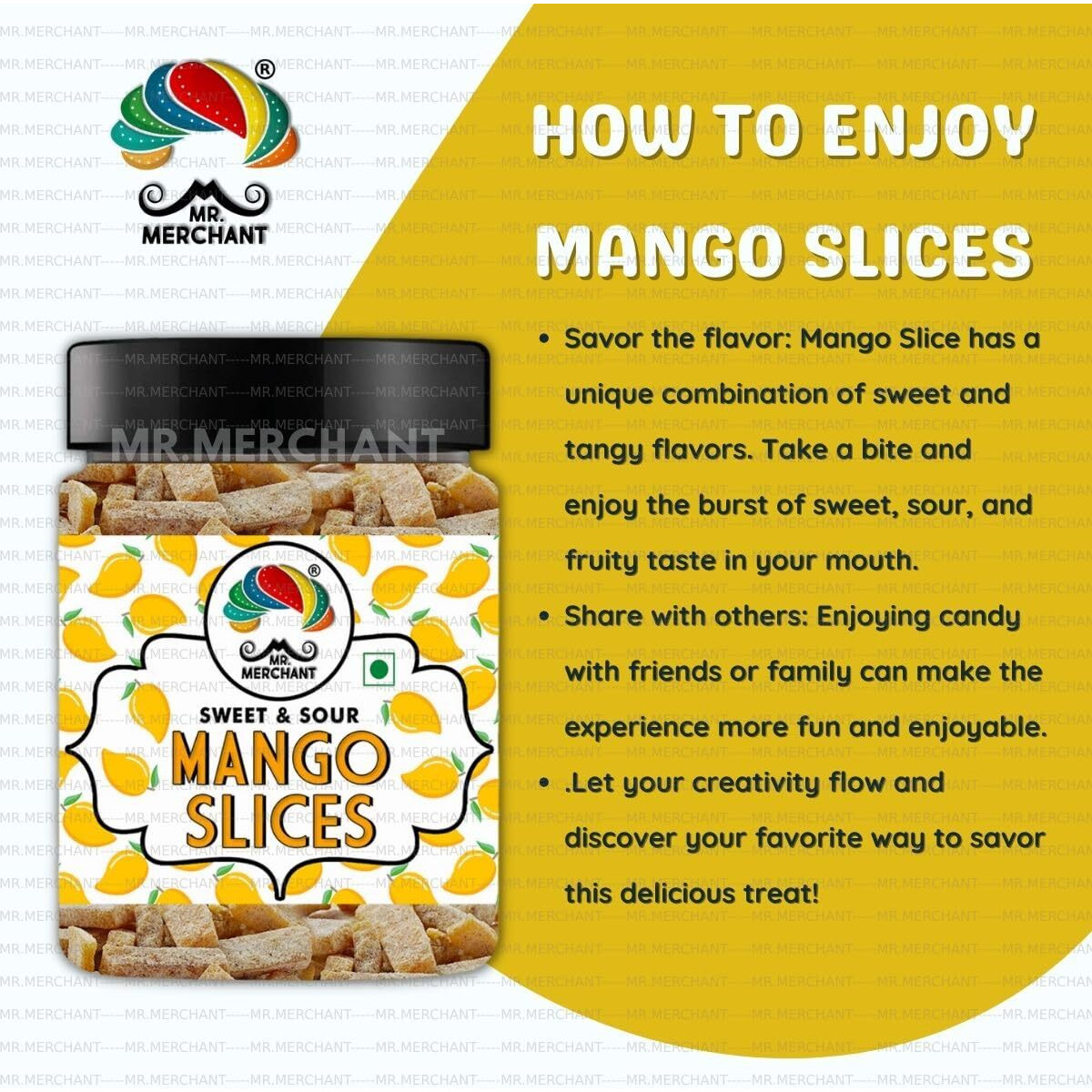 Mr. Merchant Mango Slice (Pachak Khatta Meetha Aam Papad Churan) Fresh, 300 Gram