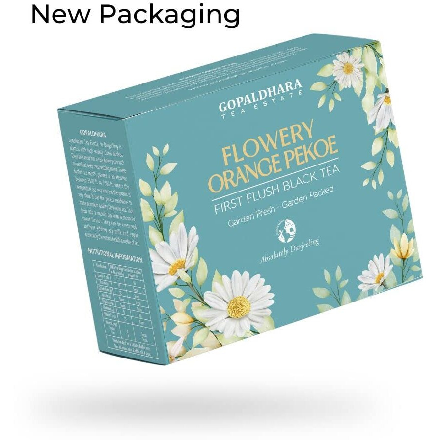 GOPALDHARA Darjeeling Tea First Flush Flowery Orange Pekoe 200 Gm Paper Box - (Regular Series) Ftgfop1 Leaf First Flush Black Tea From The High Hills Of Darjeeling