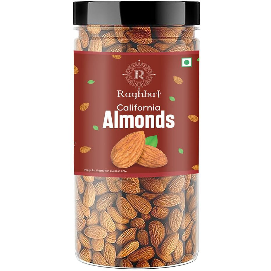 Raghbat 100% Natural and Premium California Almond 500 g | Quality Badam Giri | - Almonds - Rich in Protein | Real Nuts | Whole Natural Badam Dry Fruits