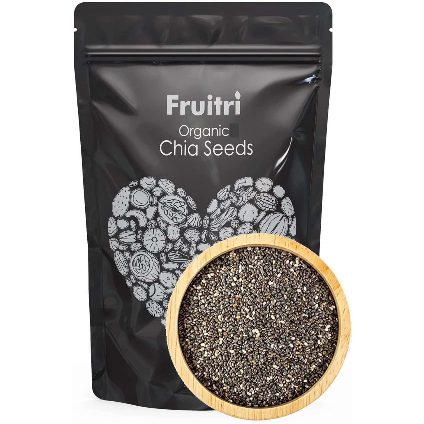 Fruitri Premium chia seeds for weight loss 1kg - Healthy Snacks, Fiber Rich Diet food chiya seed, Seeds for eating | rich in omega 3 Seeds mix|