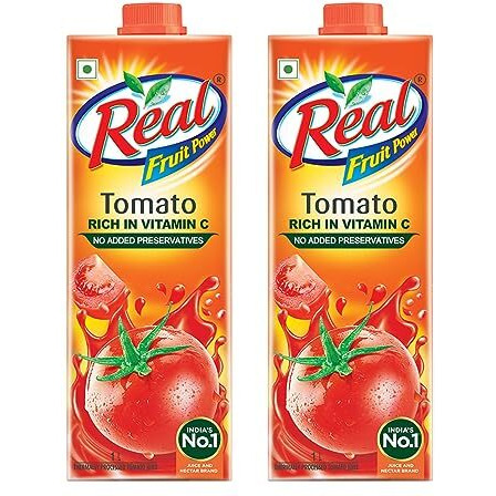 DABUR Real Tomato Fruit Juice 1L Rich In Vitamin C No Added Preservatives, No Artificial Colors & Flavours Goodness Of Best Fruits Daily Dose Of Fruit Nutrition Tasty, Refreshing & Energising Drink