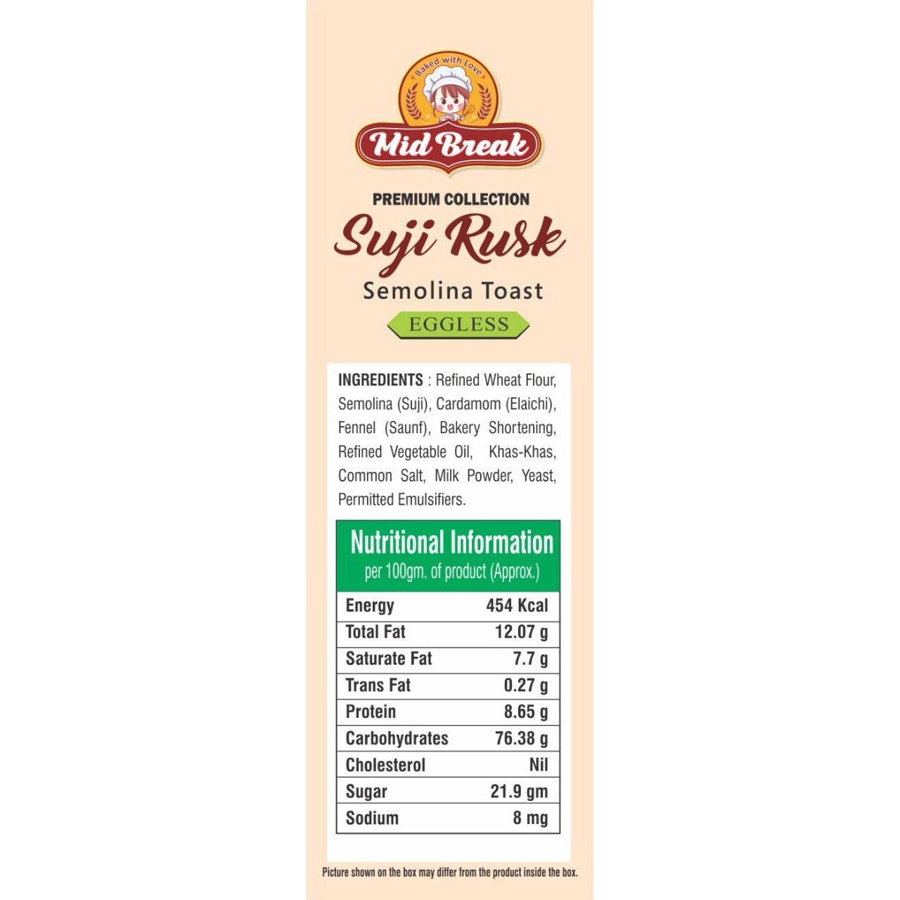 Mid Break Suji Rusks| Saunf Rusk | Elaichi Rusks | 3 In 1 Rusks | Premium Handmade Suji Rusks (Pack Of 2) - No Additives, Cardamom, Fennel, 400 G