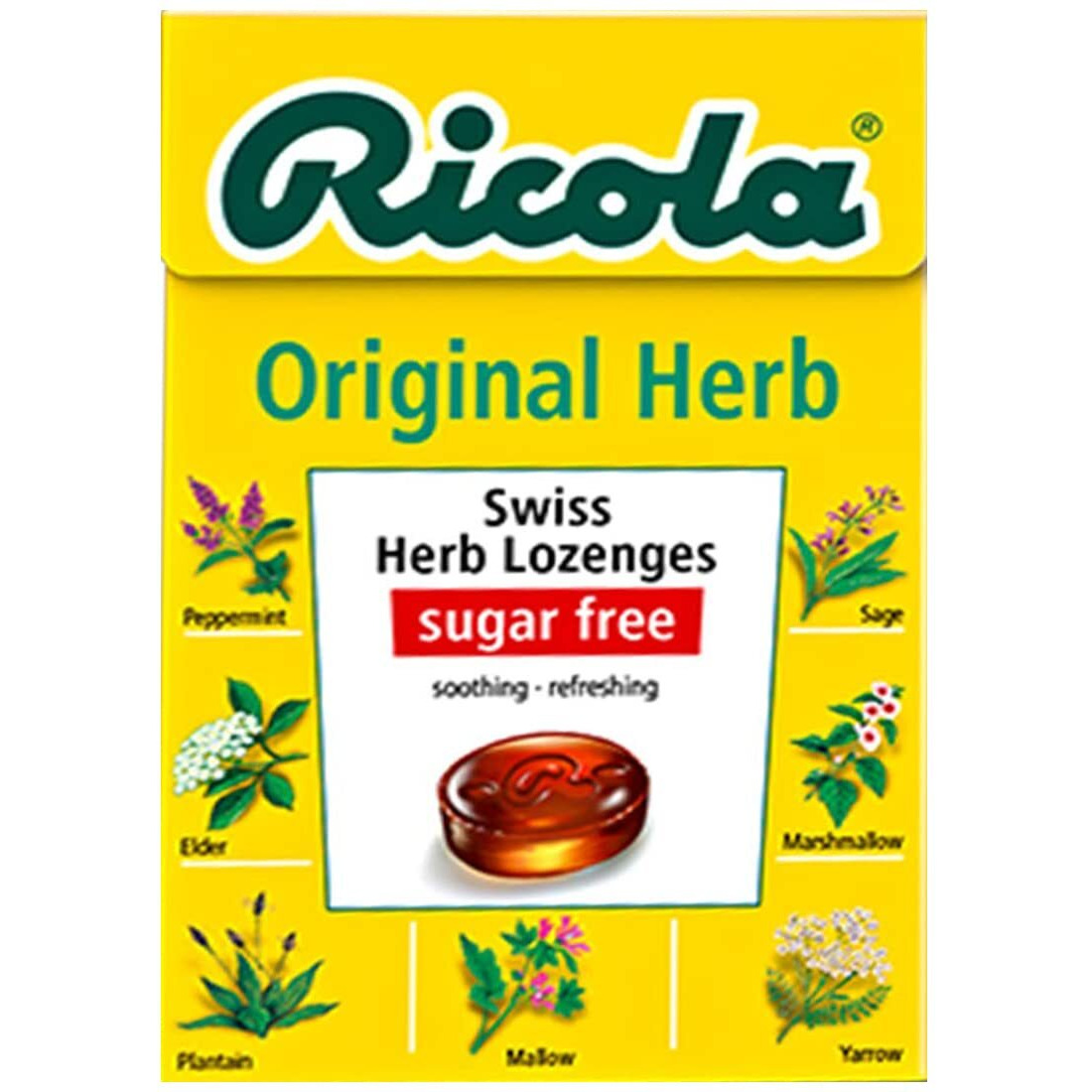 Ricola Sugar Free Original Herb Swiss Herb Lozenges Drops Pack of 2 Pouch, 2 x 40 g