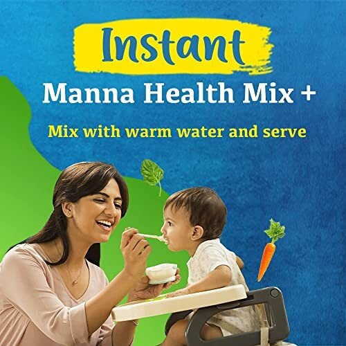 Manna Health Mix Instant Cereal, Spinach, Carrot, Dal with Milk, No Added Sugar, No Artificial Color, Flavors 200g (Pack of 1)