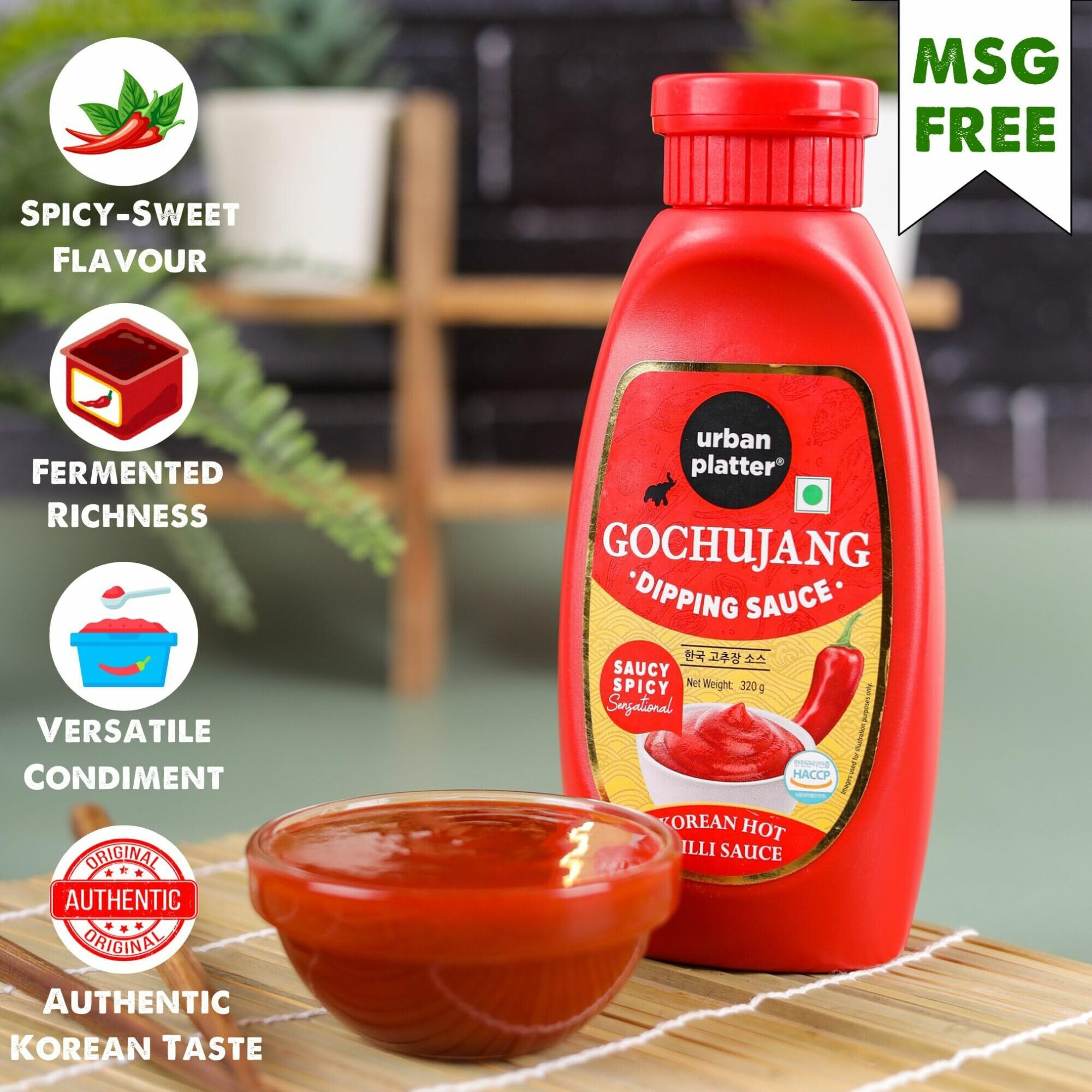 urban platter Korean Gochujang Dipping Sauce, 320 Gm (Hot Umami Chili Sauce Condiment For Dipping)