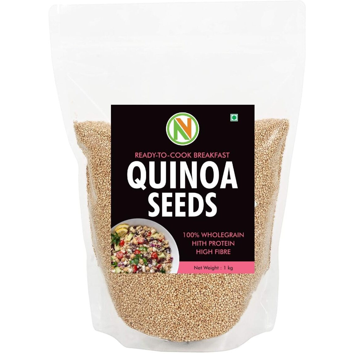 Nature Vit Organic Quinoa Seeds | Quinoa 2Kg | Quinoa Healthy Food | Gluten Free Products | Quinoa Seeds With High Protein | Weight Loss Products | High Protein Food | Quinoa Diet Food