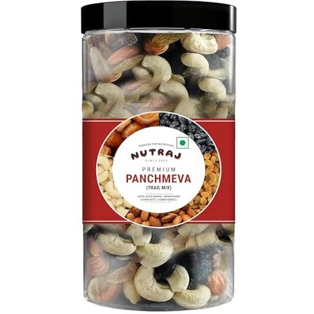 Nutraj Classic Mix Dry Fruits (Panch Meva) in Jar 500g | A Nutritious Blend of Dry Dates, Black Raisins, Raisins, Cashew Nuts & California Almonds | Trail Mix Healthy Snacks