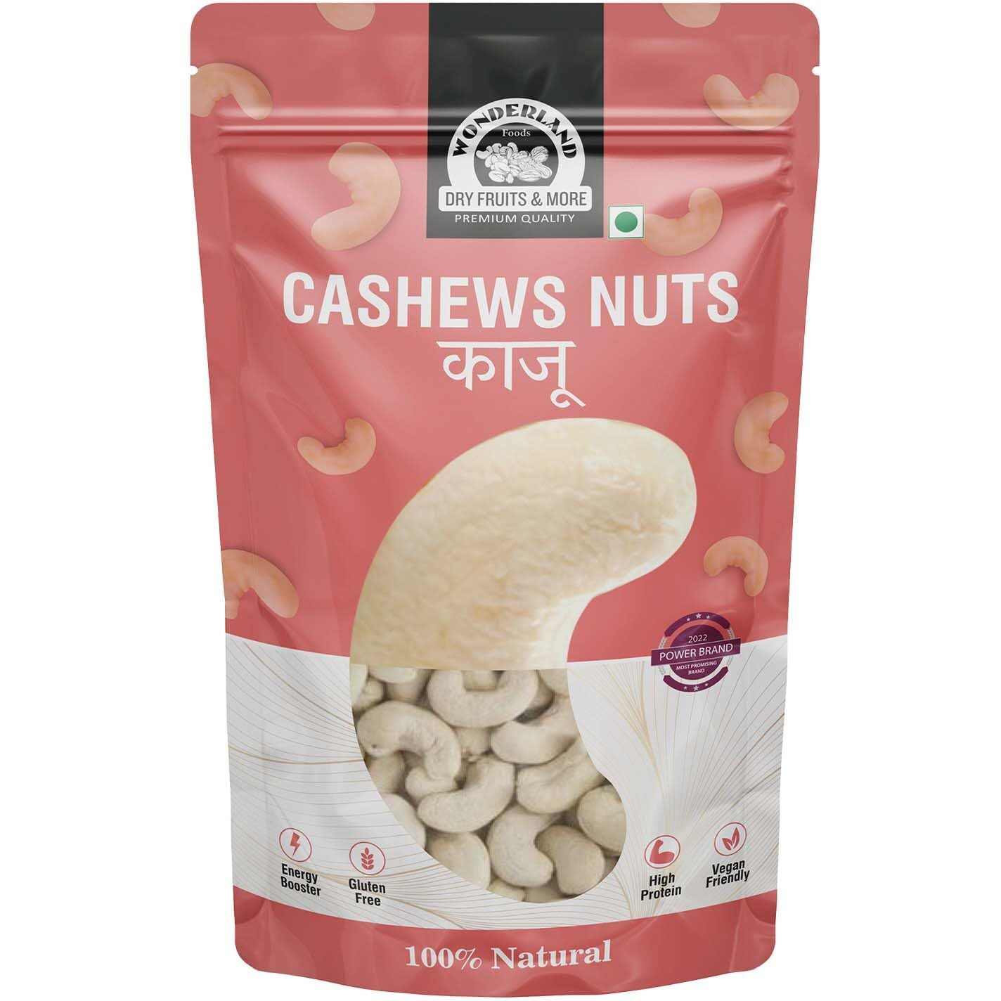 WONDERLAND FOODS Whole Raw Cashew (Kaju) W320-Grade 400g Pouch