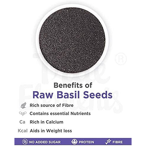 GreenFinity High Fibre Basil Seeds | Sabja Seeds Helps in Stress Reliever, Regulating Blood Sugar, Improve Cholesterol | Tukmariya Seeds - 1KG