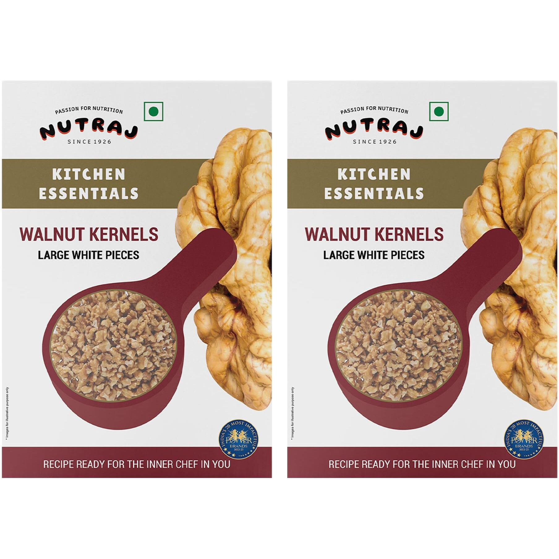 Nutraj Indian Broken Walnut Kernels (Akhrot) 400g (200g x 2) Box | Light Broken Kernel
