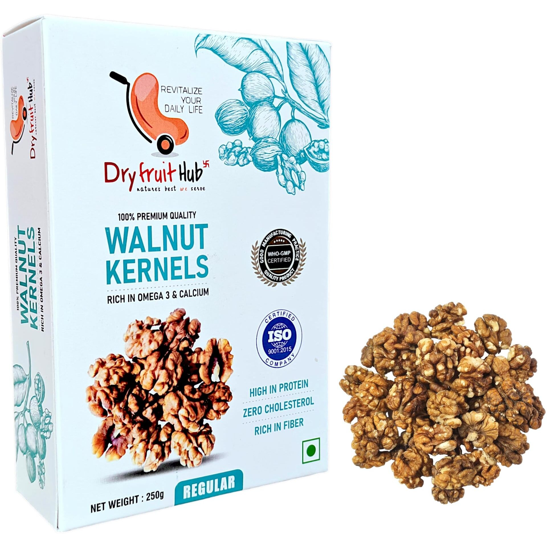 Dry Fruit Hub Kashmiri Walnuts 250g Without Shell,Walnut Kernels Light Amber Ahrot Giri New Crop Fresh Cracked Natural Colour Akrot Walnuts Unshell