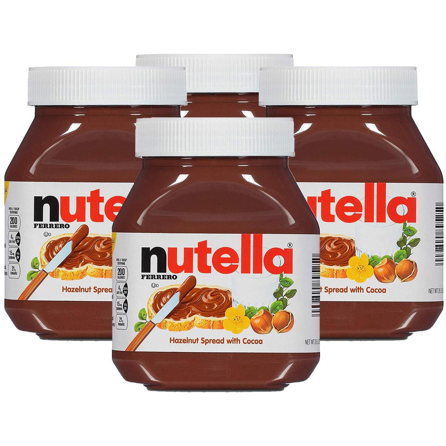 Nutella Chocolate Hazelnut Spread with Cocoa - 4 Pack, 4 x 750 g