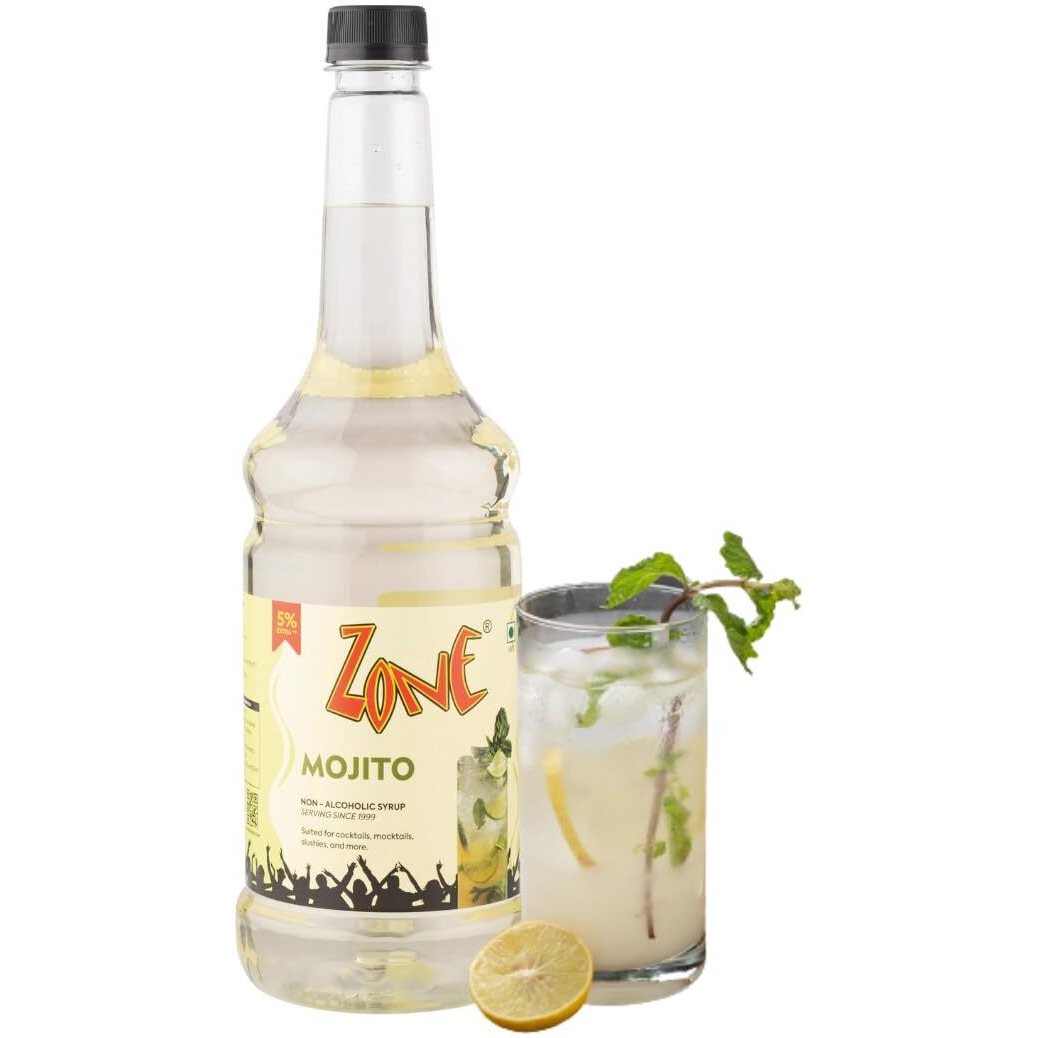 Zone Mojito Syrup 1050ml | Pure Mint Flavor for Mocktails, Cocktails, Lemonades, Iced Teas & More | 35+ Flavours