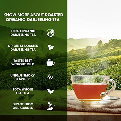 GOODRICKE Roasted Organic Darjeeling Tea - 250 gm (Pack Of 5) | 100% Pure & Natural Whole Leaf | Flavoury Golden Orange Pekoe | Black Tea