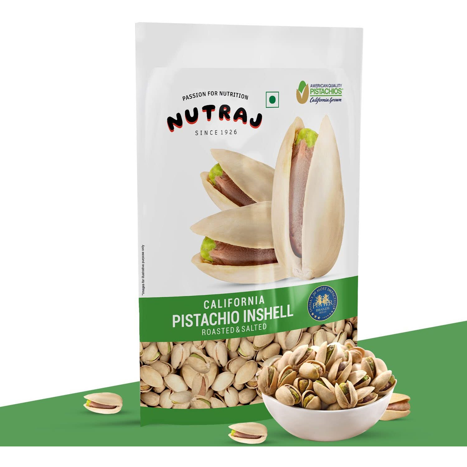 Nutraj California Roasted & Salted Inshell Pistachios 200g| Salted Pista | Crunchy & Healthy | Healthy Snacks | Dry Fruits & Nuts | Rich in Vitamin & Minerals | Withshell Pistachio
