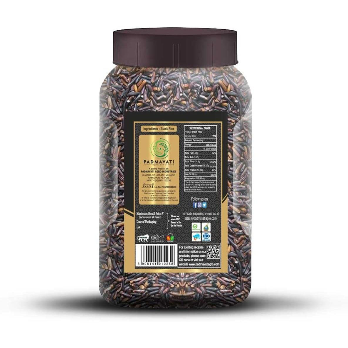 Khana Khazana Organic Black Rice | 1kg Organic Rice | Black Rice | Healthy and Tasty Organic Rice| Diabetic friendly | Helps in Weight Loss | Forbidden Black Rice | 100% Natural & Organic