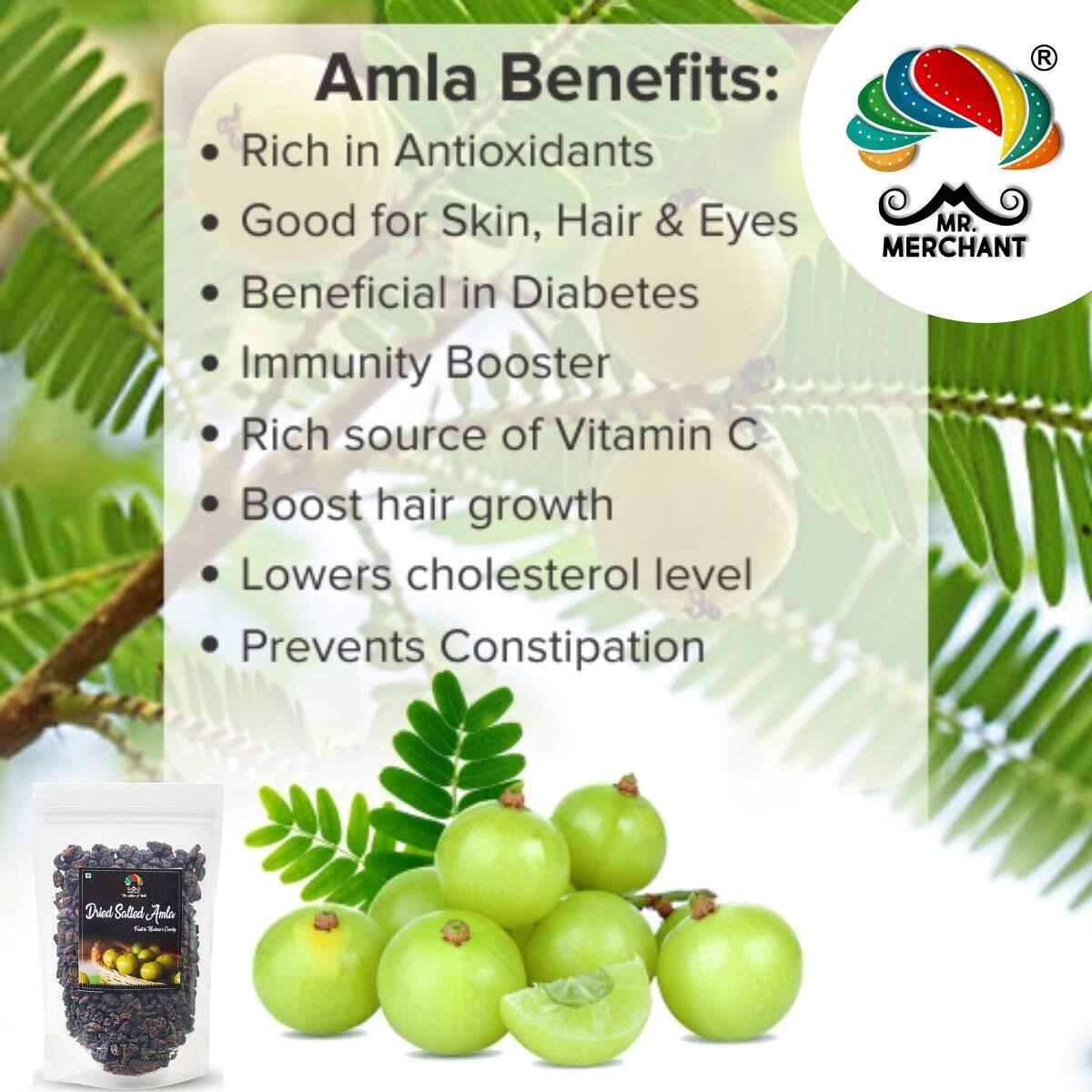 Mr. Merchant Dried Salted Amla ((2000 gm (2kg) (Pack of 5-400 gm Each)))