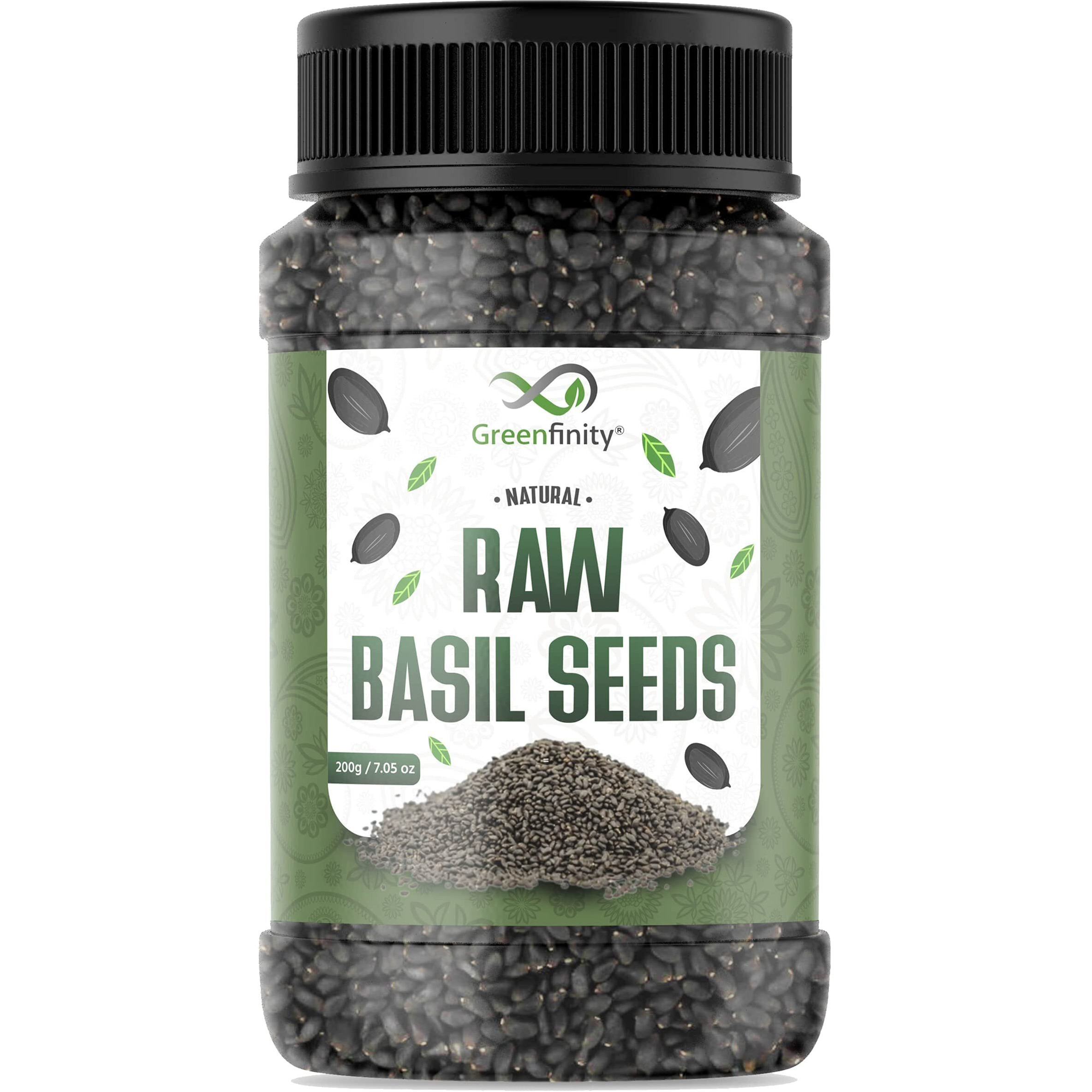 GreenFinity Best Seeds Combo - 375g (Basil Seeds/Sabja Seeds - 200g, Chia Seeds - 175g) (Pack of 2)