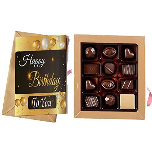 redbakers.in Happy Birthday Chocolate Gift Box & Greeting Card Combo Gift pack (TIKGolden)