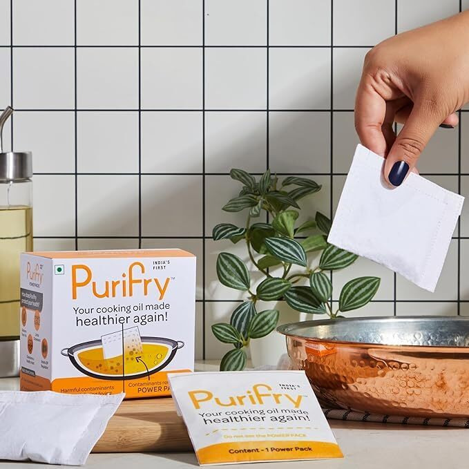 Purifry Power Pack | Reduces Harmful Contaminants Formed During Frying | Suitable For All Cooking Oils & Desi Ghee | Science-Backed | 12 Units in 1 Pack (Pack of 4)