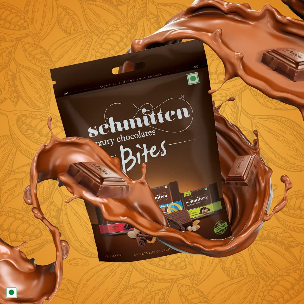 Schmitten Home Bites Assorted Dark And Milk Chocolates Minis-Pack Of 2, 140 Gram Pouch Each, Premium Selection,280 Grams