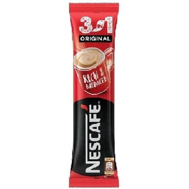 Nescafe 3in1 Original 18 Sachets Each Instant Coffee 17.5Gm Powder Pouch (Imported)