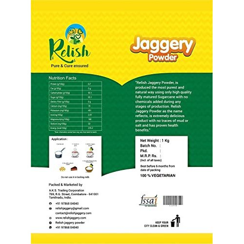 Relish Pure And Natural Chemical Free Jaggery Powder 1Kg