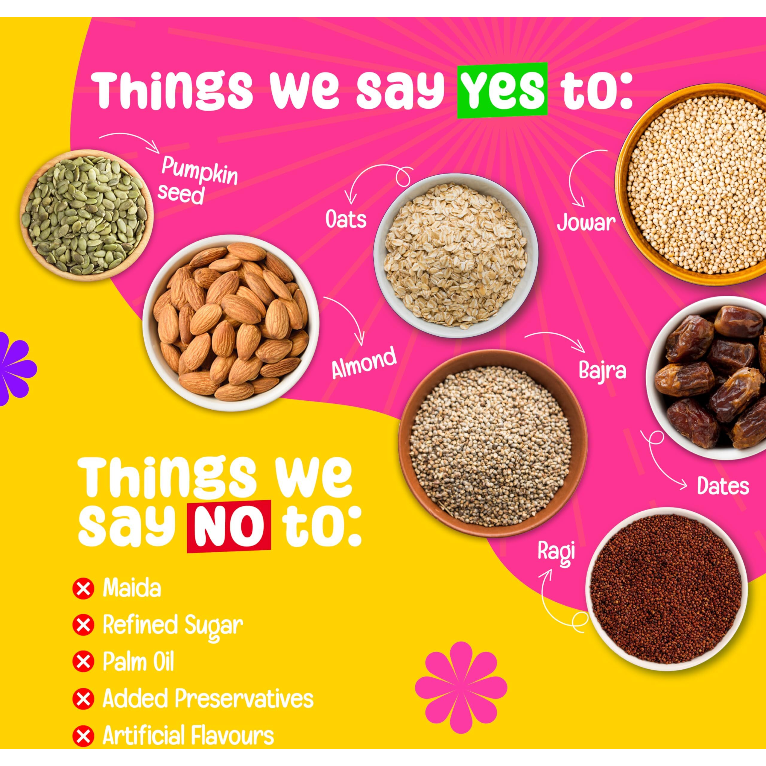Yogabar Muesli Fruit and Nuts - Wholegrain Breakfast Cereals with Oats and Dry Fruits, High in Omega 3, Gluten Free Granola with Chia and Flax Seeds (500g - Pack of 1)