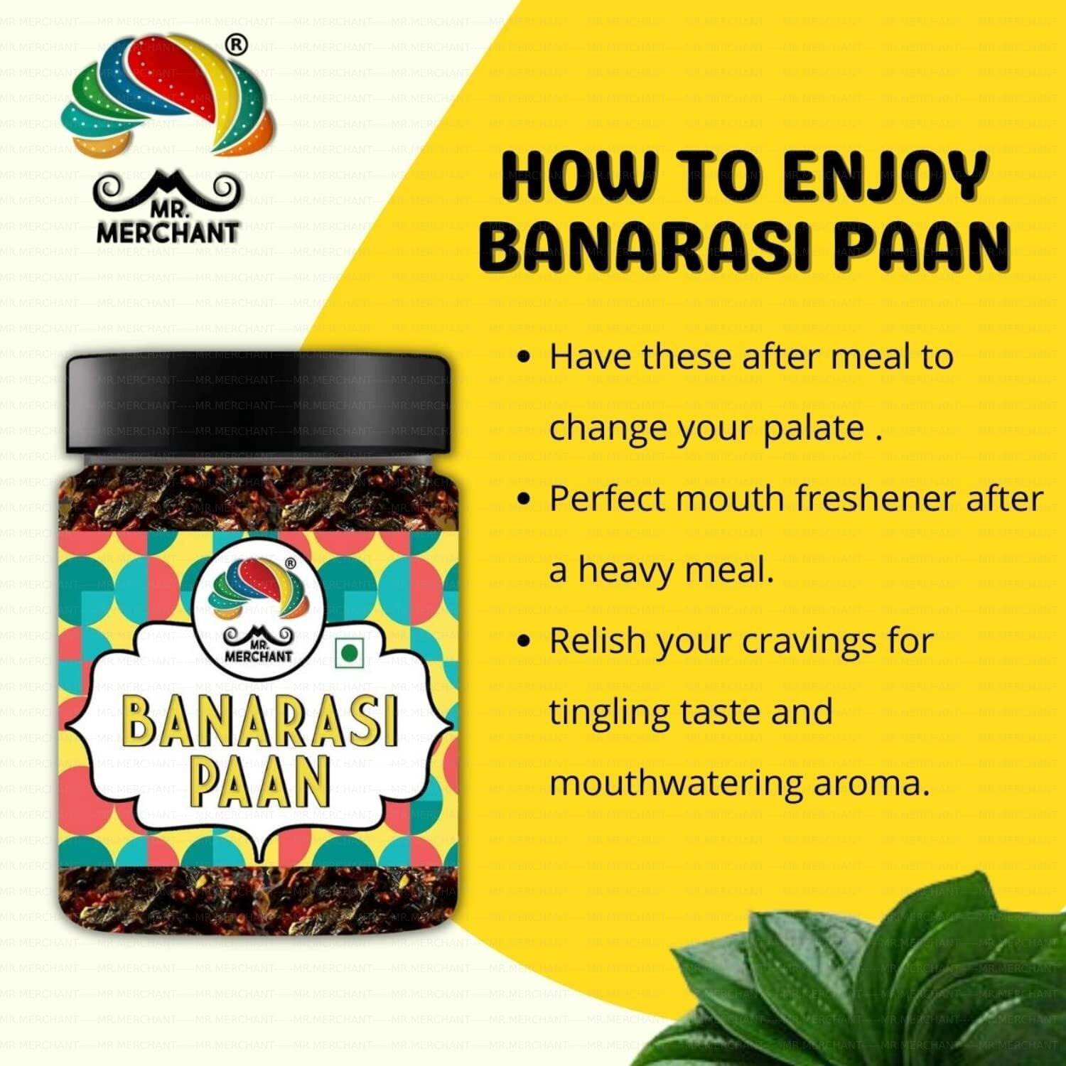 Mr. Merchant Banarasi Meetha Paan Mukhwas, [Mouth Freshener, Digestive, After-Meal Snack] [Jar Pack], 900 Gm (Pack Of 3)