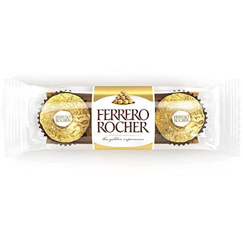 Ferrero Rocher Chocolate Pralines Treat Pack 3 Pieces - 2 Pack Pouch, 2 X 37 Gm - 0.074 Kg