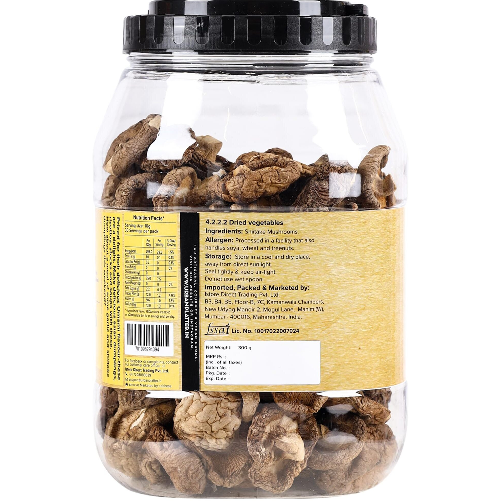Urban Platter Dried Shiitake Mushrooms, 300g (Perfect for Asian Food and Sushi)