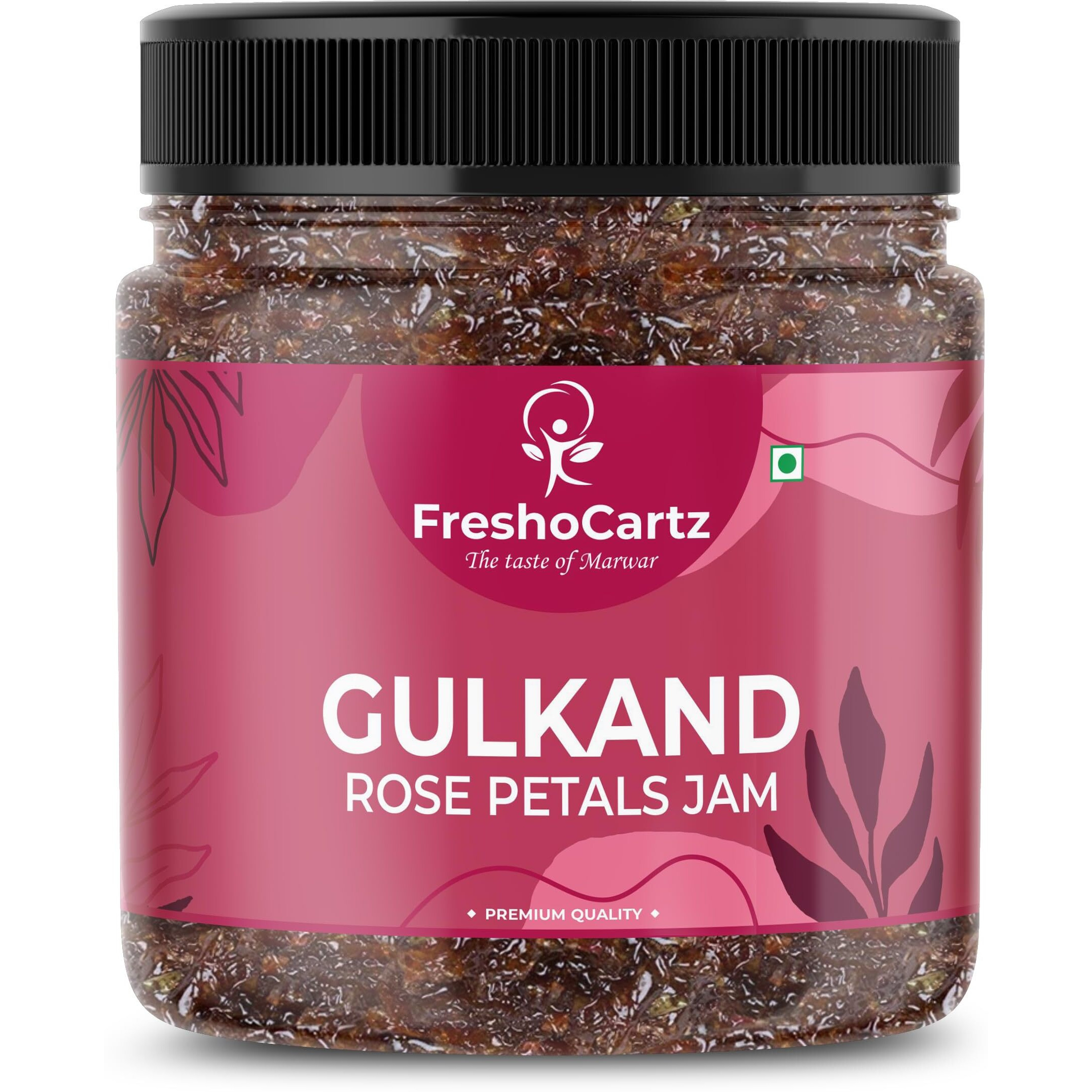 FreshoCartz Himalyan Gulkand | Rose Petal Jam | 100% Sun-Cooked Pure No Artificial Flavours | Digestive & Healthy Rose Gulkand - Jar Pack (400g (Pack of 2))
