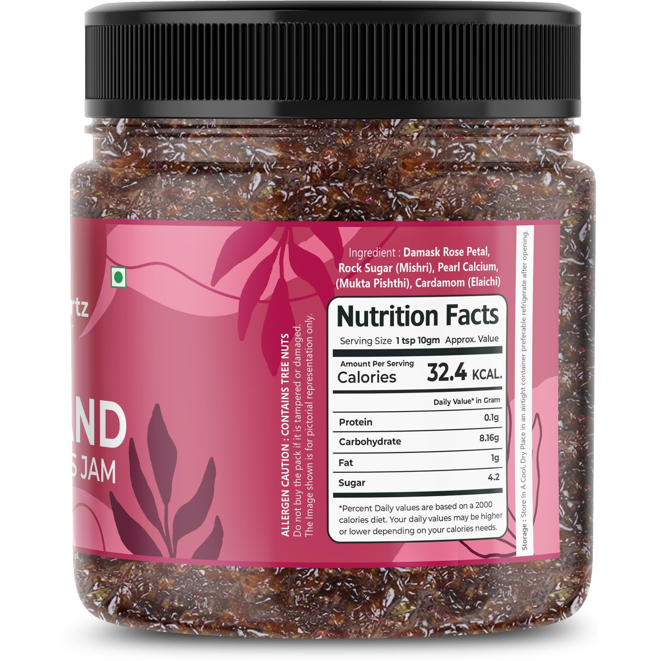 FreshoCartz Himalyan Gulkand | Rose Petal Jam | 100% Sun-Cooked Pure No Artificial Flavours | Digestive & Healthy Rose Gulkand - Jar Pack (400g (Pack of 2))