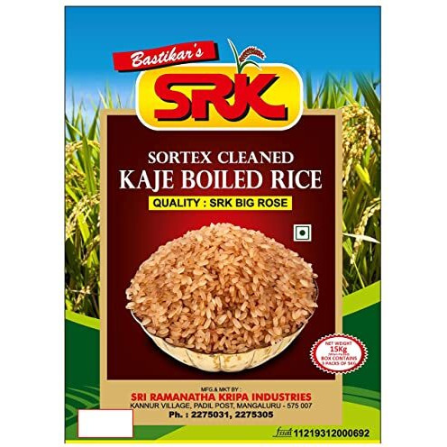SRK RED RICE/KAJE/BROWN RICE/KERALA MATTA/Mangalorean Parboiled RICE 15KG(3 Packs5Kg each)