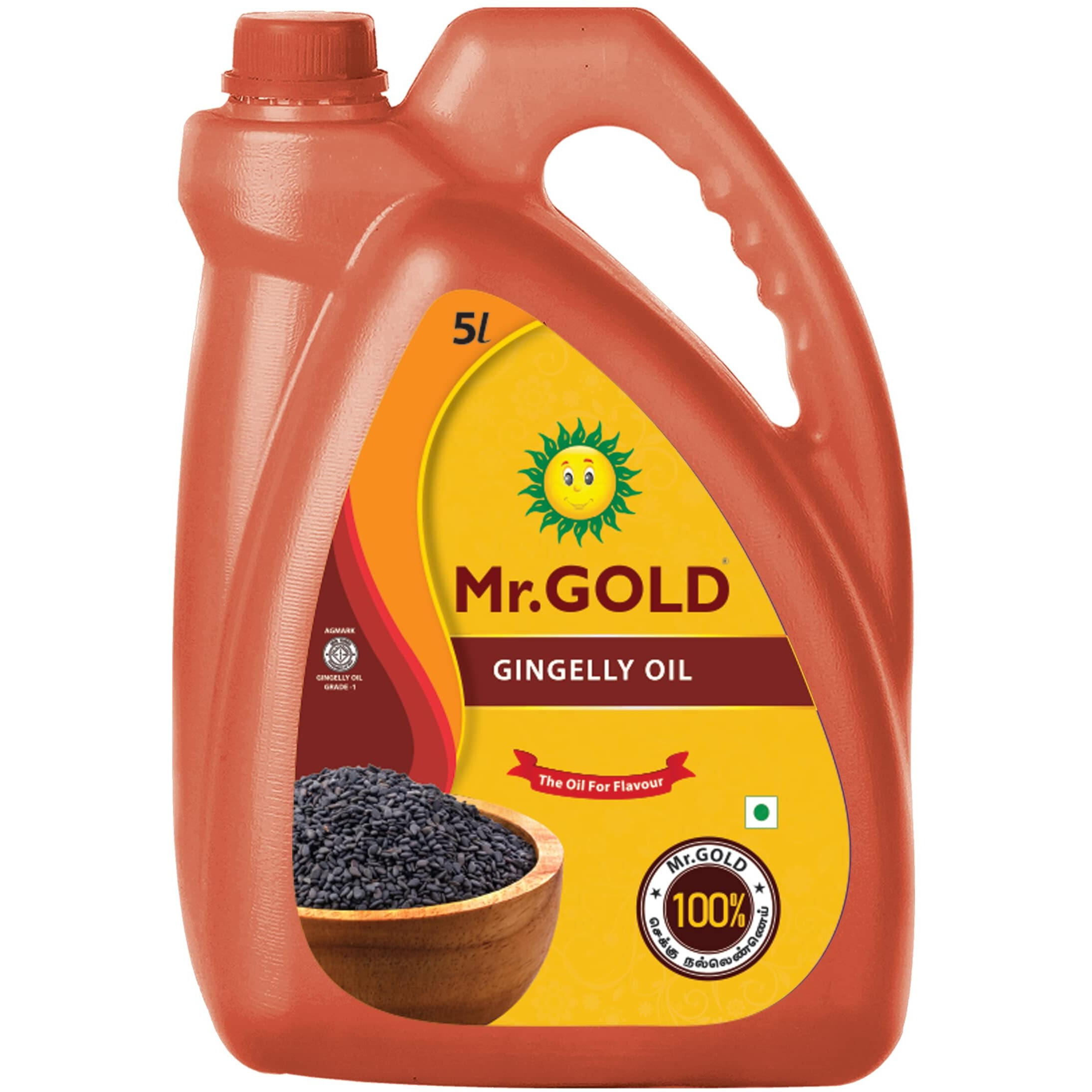 Mr. Gold Cold Pressed Gingelly Oil Can (Sesame Oil/Til Oil), 5L