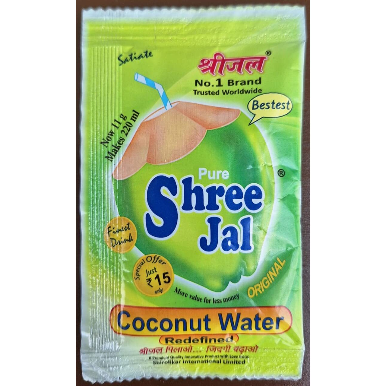 Shreejal Coconut Water Mix Economy Pack of 100 Sachets, (11 Gram Each)