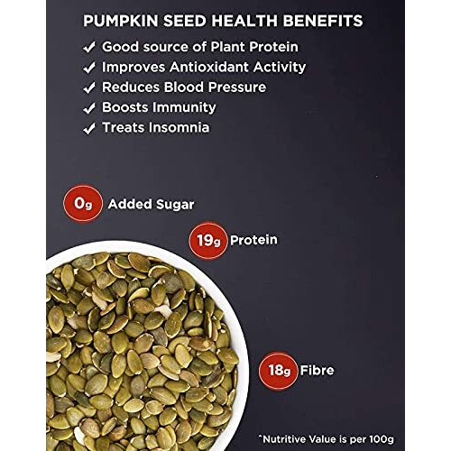 GreenFinity Raw Pumpkin Seeds - 500 g, High Fiber, Protein Rich Superfood and Antioxidants Pepita | Immunity Booster, Diet Snack