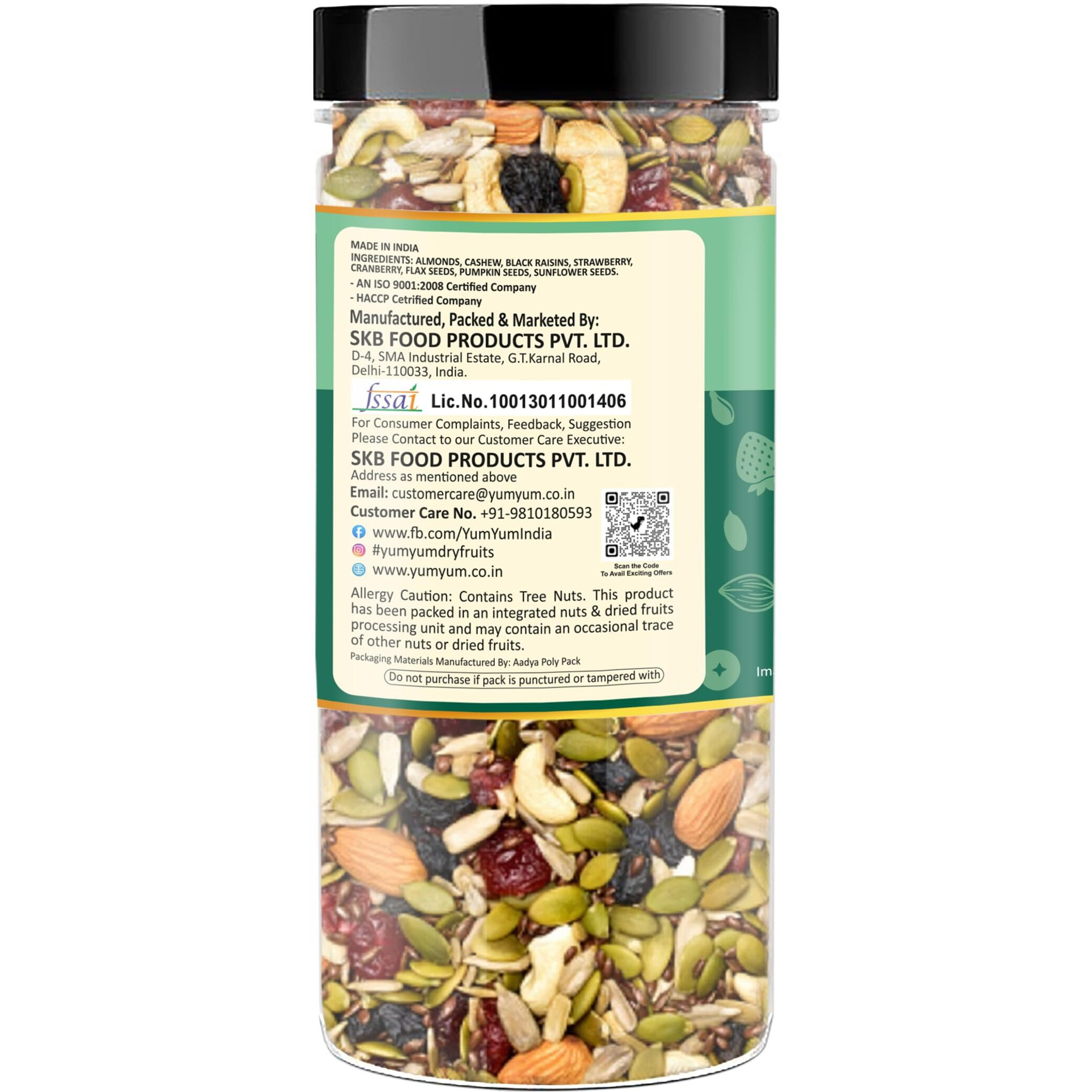 Raghbat Premium 8 in 1 NutMix 250g | Almond, Cashew, Cranberry, Black Raisins, Strawberry, Flax Seeds, Pumpkin Seeds, Sunflower Seeds | Healthy Snacks | Protein Nut Mix | Trail Mix | Ready to Eat