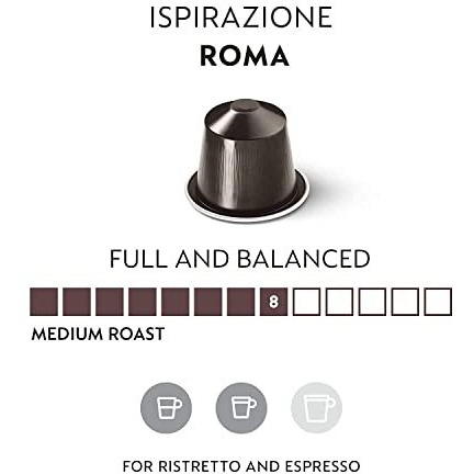 Nespresso Ispirazione Roma Intenso, Original Line Coffee Capsules, Limited Edition, Medium Roast, 50 Count Coffee Pods, Brews 1.35 Oz (5 Sleeve, 50 Pods) Box
