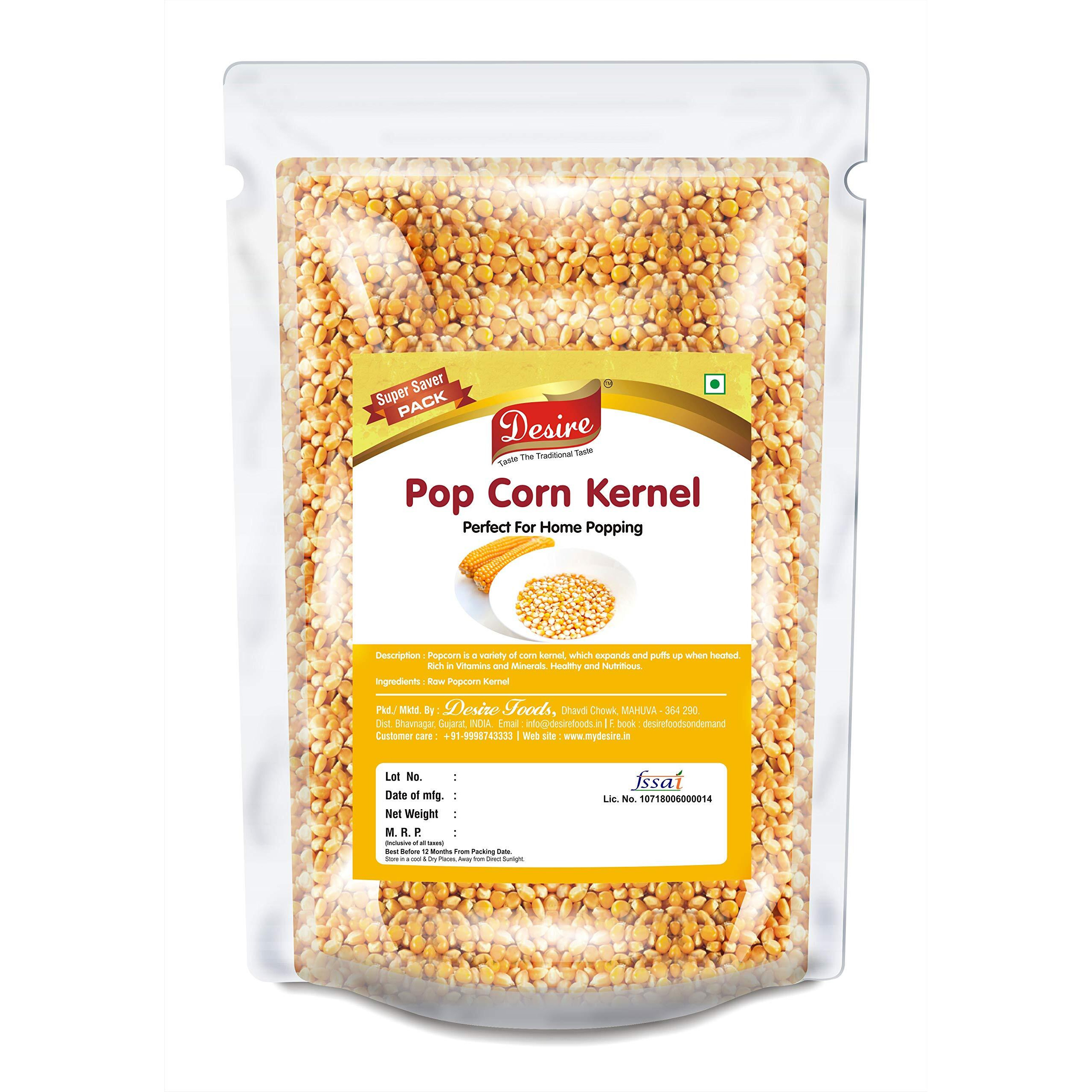 Desire Popcorn Kernel Seeds 500 Grams | Big Size Gourmet Pop Corn Kernels Imported | High Expansion | A Grade Makkai Popcorn