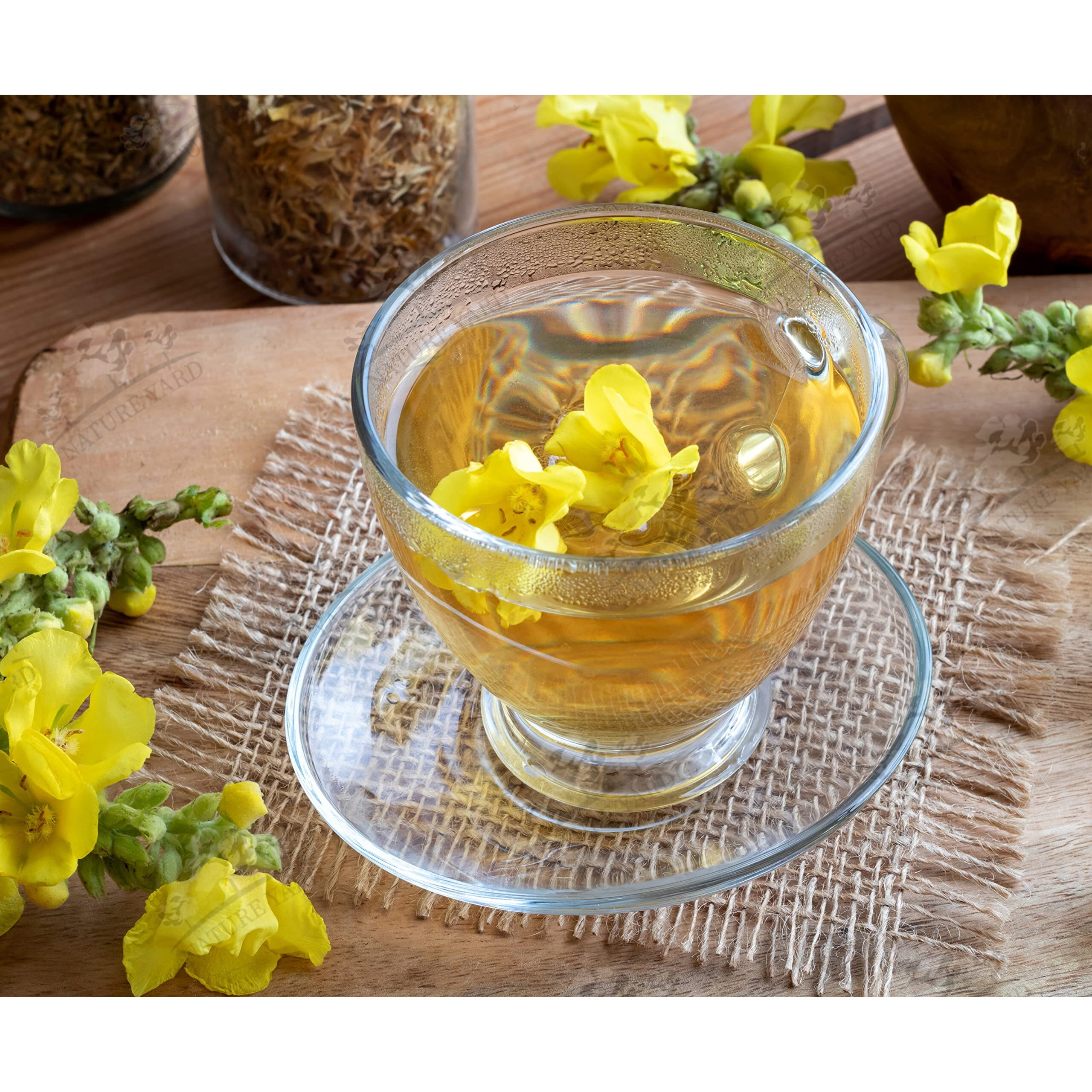 NATURE YARD Mullein Tea For Lungs - 50Gm - Himalayan Lung Detox Leaves For Immune & Respiratory System