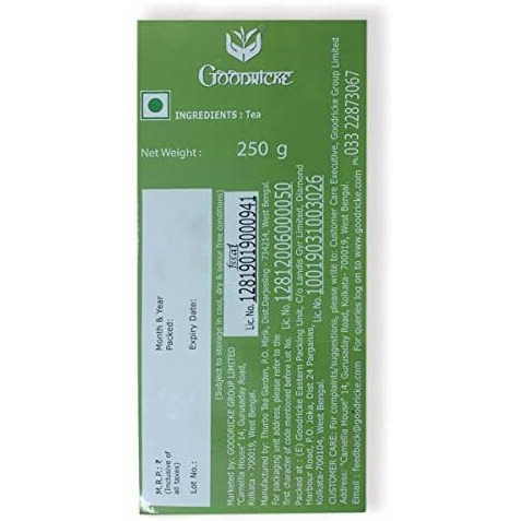 GOODRICKE Thurbo Darjeeling Tea - 250 gm, (Pack Of 5) | Single Estate | 100% Pure & Original Darjeeling Long Leaf Tea | Enticing Colour & Superior Taste | Irresistible Aroma